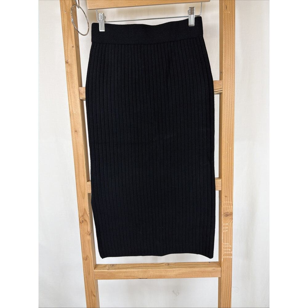 NWT Apricot Black Ribbed Pencil Sweater Skirt #1203 Size XS - Picture 3 of 4